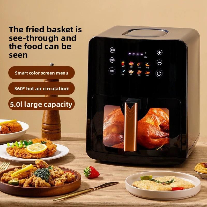 Nest & Nook Intelligente Heißluftfritteuse mit Touchscreen, multifunktionaler elektrischer Ofen ohne Öl, Schwarz, 5 l - Bild 3