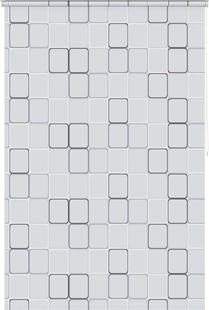 vidaXL Duschrollo mit Quadratmuster in Weiß, B/H: 160 x 240 cm - Bild 1