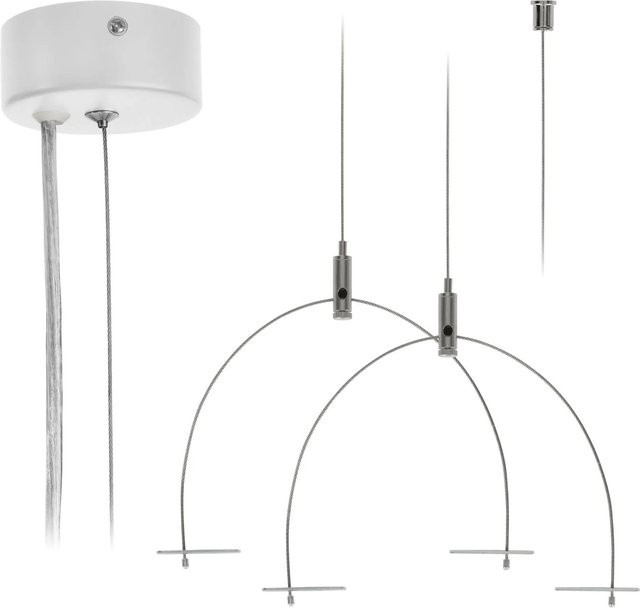 Eglo Seilabhängung-Set Suspension in Weiß mit höhenverstellbarem Drahtseilsystem für moderne Arbeitsumgebungen und Wohnbereiche - Bild 1