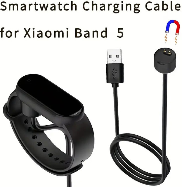 Xiaomi USB-Ladekabel, magnetische Ladestation, Schwarz, Mi Band 5 6 7 - Bild 1