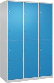C+P Schließfachschrank Classic PLUS mit 3 Abteilen in Lichtgrau und Lichtblau, B/T/H: 120 x 50 x 185 cm - Bild 1