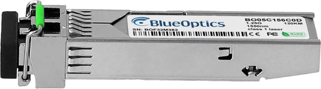 BlueOptics BO05C156C0D SFP Transceiver kompatibel mit IMC Networks 808-38208, LC-Duplex, 1000BASE-ZX, Singlemode Fiber, 1550nm, 120KM, DDM, Farbe: Silber - Bild 1