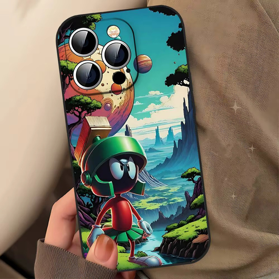 Handyhülle Cartoon M-Marvin The-Martian in Schwarz passend für iPhone 17, 16, 15, 14, 13, 11 Pro Max, Plus, X, XR, XS Max und 13 Mini - Bild 4