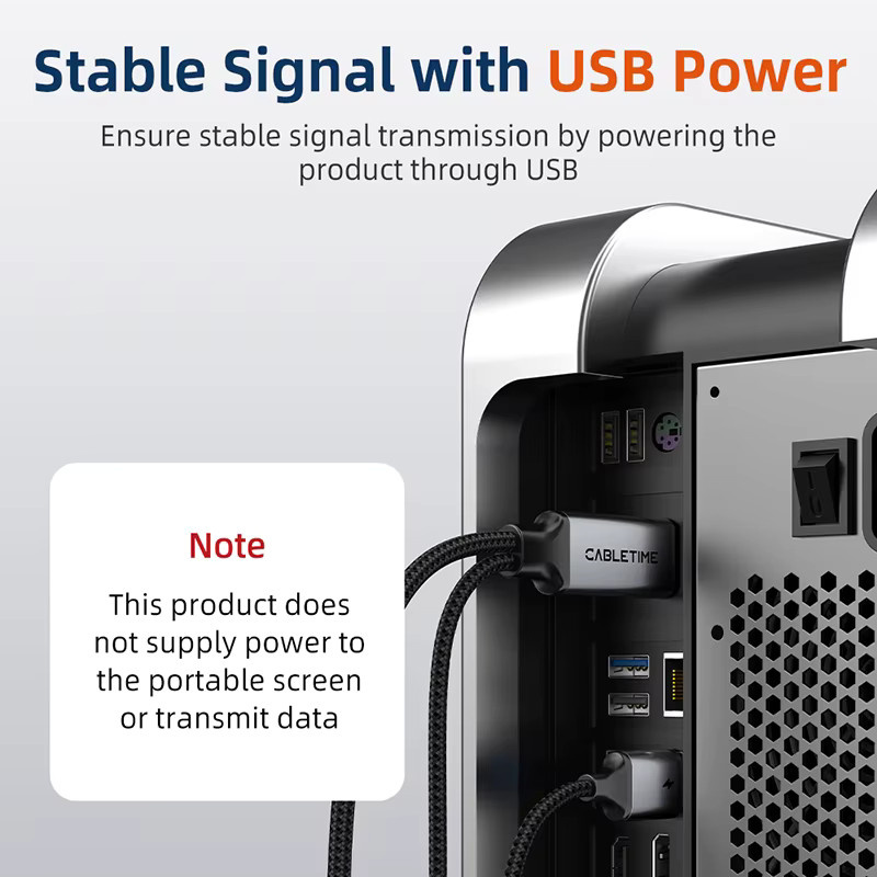 CABLETIME HDMI auf USB-C Adapter, unidirektional 4K60Hz mit USB-Stromversorgung, schwarz, kompatibel mit Nintendo Switch und PlayStation - Bild 5