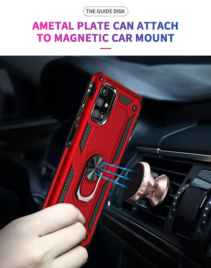 Samsung Galaxy M31 Schutzhülle Armor Case mit Ringhalter in Rot - Bild 3