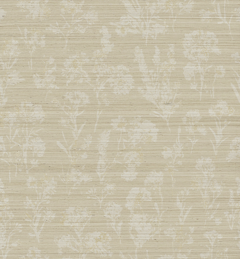 Omexco Tapete Haze VIR8002 in Beige und Grau mit floralem und botanischem Design aus Vlies - Bild 1