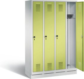 C+P Garderobenschrank Evolo mit Türen, Farbe: Front Viridingrün, Korpus Lichtgrau, H x B x T: 180 x 119 x 50 cm - Bild 1