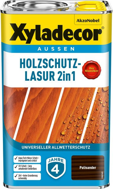Xyladecor Holzschutz-Lasur 2in1 Palisander matt 2,5 l - Bild 1