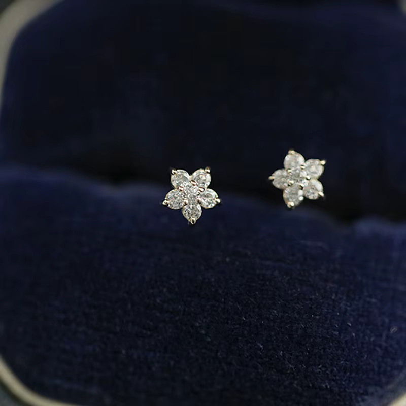 OBEAR Ohrstecker Pentagramm kleine Blume, 925 Silber, Zirkonia, Damen - Bild 3