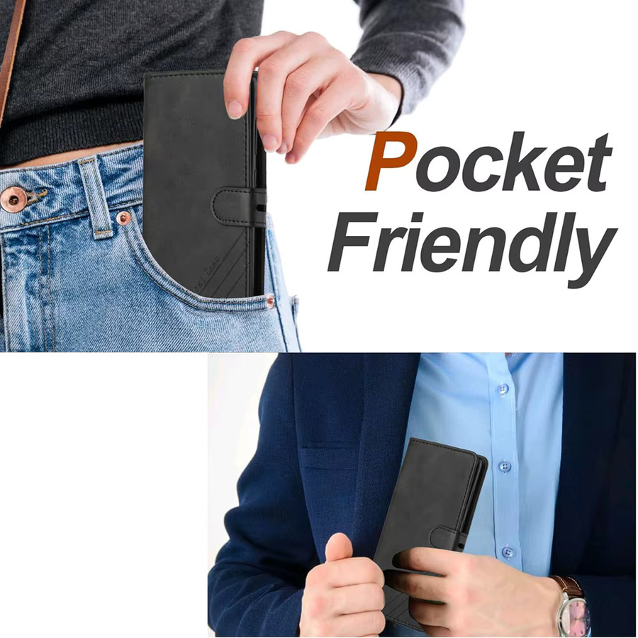 Luxus Flip Ledertasche für ZTE Blade A33S A34 A35 A53 A54 A55 A72 A73 A75 Brieftasche Abdeckung in Grau - Bild 5