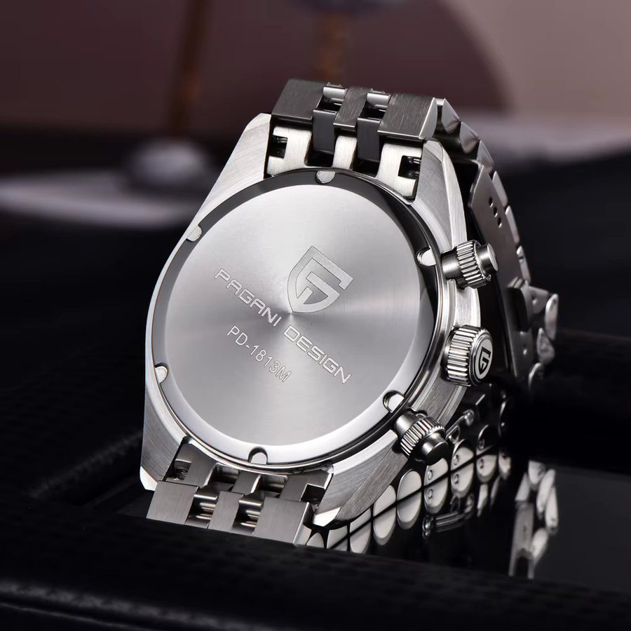 PAGANI DESIGN Chronograph Armbanduhr, Quarz, Edelstahl, Saphirglas, Herren - Bild 7