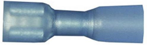 Vogt Verbindungstechnik 3966h Flachsteckhülse mit Schrumpfschlauch, Blau, Steckbreite: 6,3 mm, Steckdicke: 0,8 mm, 180° Vollisoliert - Bild 1