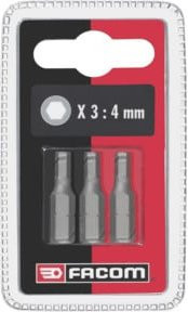 Facom Bits Serie 1 Sechskant 6mm, 3-teiliges Set, Silber - Bild 1