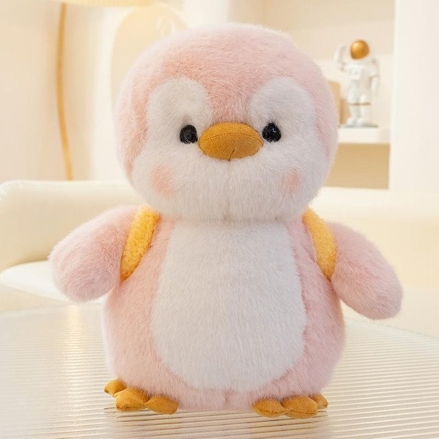 Yiran toy Pinguin Puppe Plüschtier, Blau Schwarz Rosa, 25cm - Bild 1
