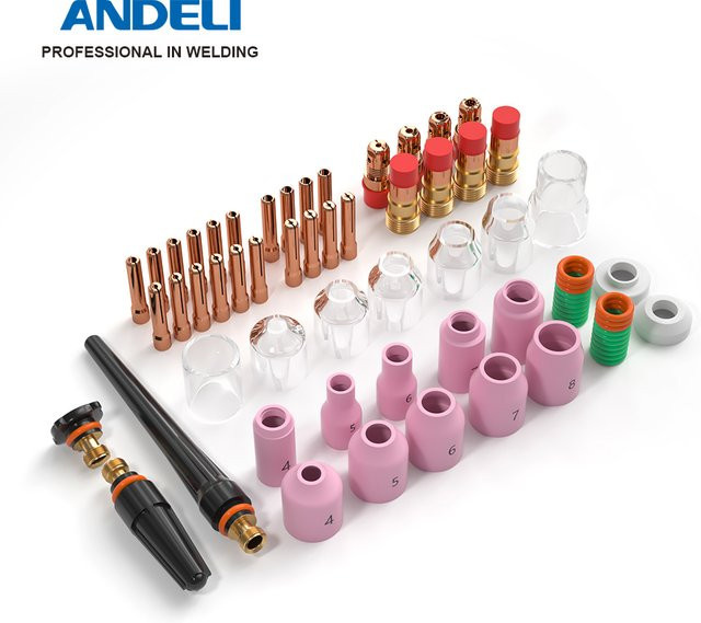 ANDELI WIG-Schweißbrenner-Zubehör Set mit Düsenring-Abdeckung, Gaslinse und Glasbecher für WP17/18/26 Brenner in Multicolor - Bild 1