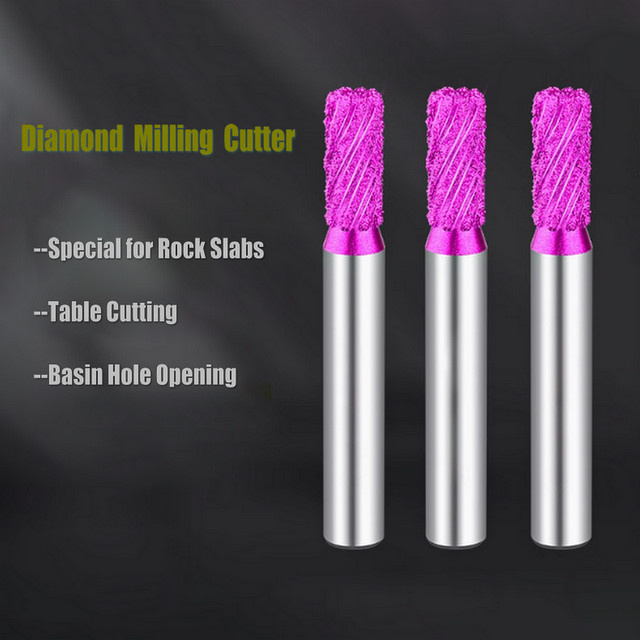 STECHTOL Diamant Fräser für die Steinbearbeitung mit geradem Schaft, Farbe: Pink, B/T/H: 12 x 25 x 90 mm - Bild 1