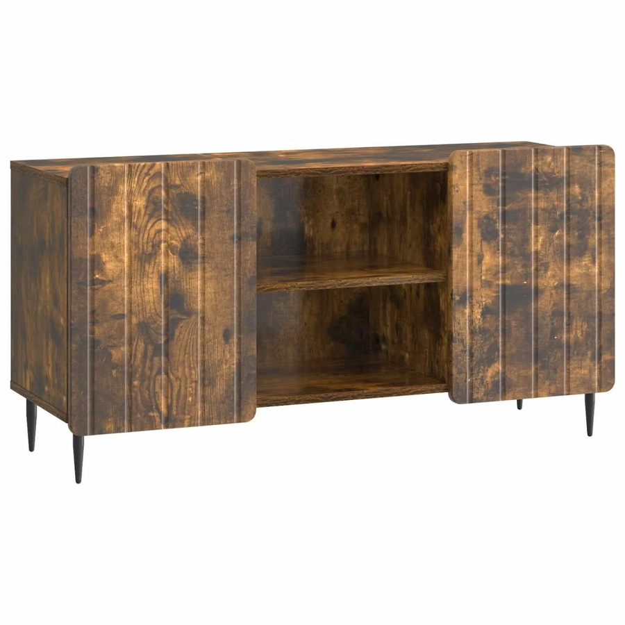 vidaXL TV-Schrank aus Holz und Metall in Geräucherte Eiche, Modernes Design, B/T/H: 102 x 34,5 x 52 cm - Bild 2