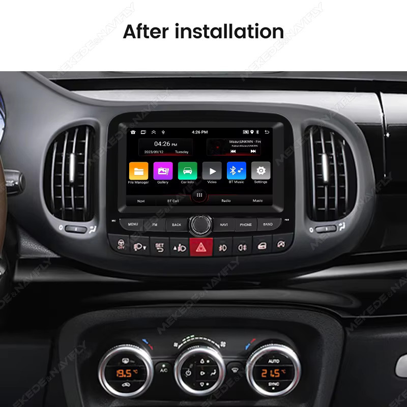 MEKEDE Android 15 Multimedia Autoradio mit GPS und Bluetooth für Fiat 500L 2013-2019 in Schwarz - Bild 2