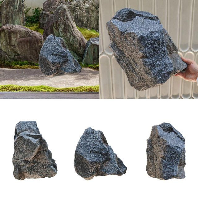 Kesoto Künstlicher Landschaftsstein in Grau, dekorativer und leichtgewichtiger Stein in organischer Optik für deine Landschaftsgestaltung, B/T/H: 32,0 x 25,0 x 17,0 cm - Bild 1