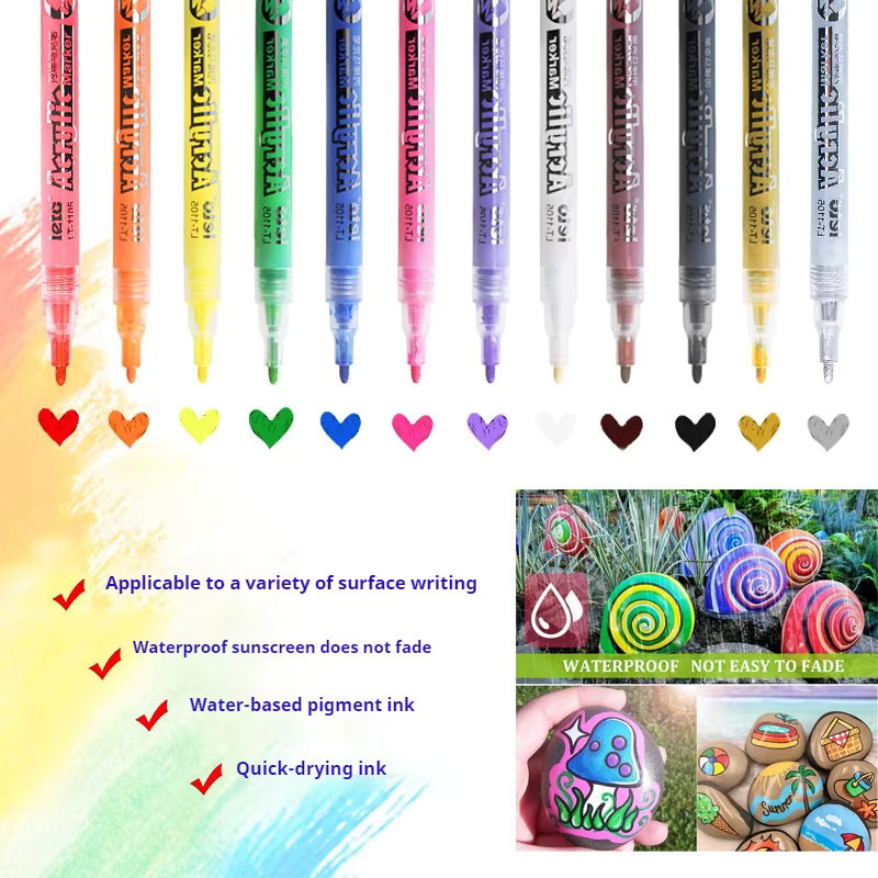 Multifunktionaler Acrylmetall Kalligraphie-Stift in Mehrfarben für Kalligraphie-Übungen und Schule - Bild 4
