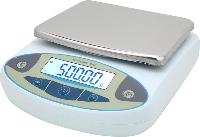 Aimo Digitale Laborwaage in Weiß mit 0,01g Präzision und 5000g Kapazität - Bild 1