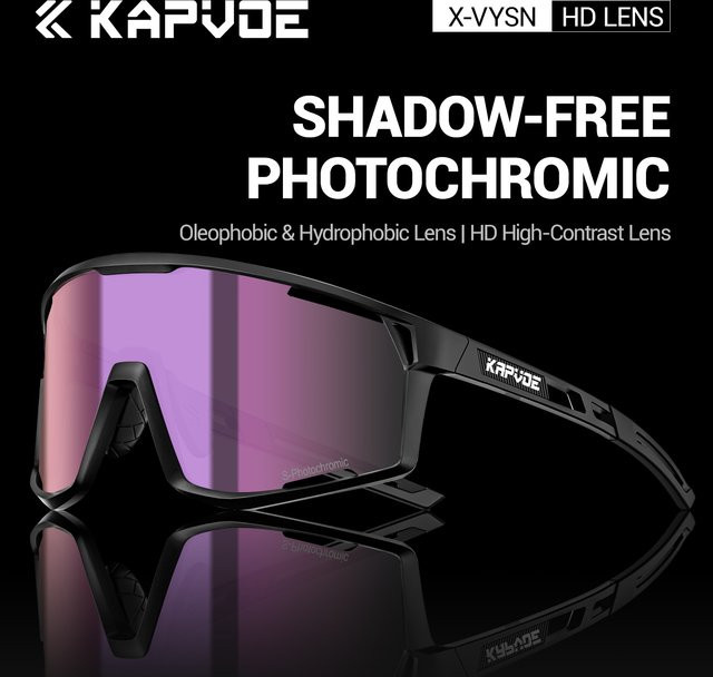 Kapvoe Sportsonnenbrille, Vollrand, Black, Unisex, Kunststoff - Bild 1