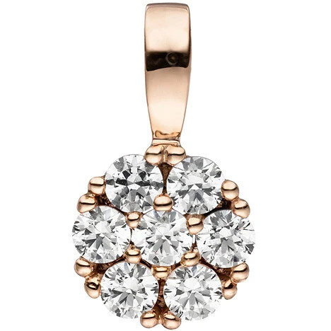Colfem Anhänger 333 Rotgold, 7 Zirkonia, Unisex - Bild 1