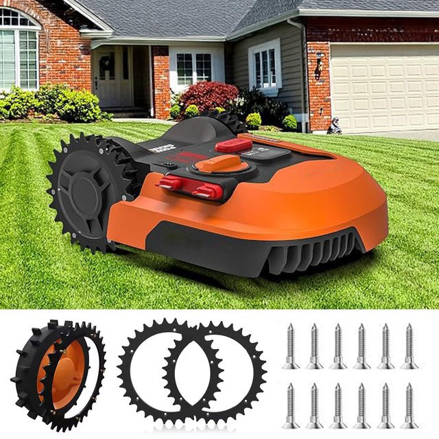 2 Stück Worx Landroid S/M Rasenmäher-Spikes in Schwarz mit Schrauben, 205 mm rutschfeste Spikes für Roboter-Rasenmäher - Bild 1