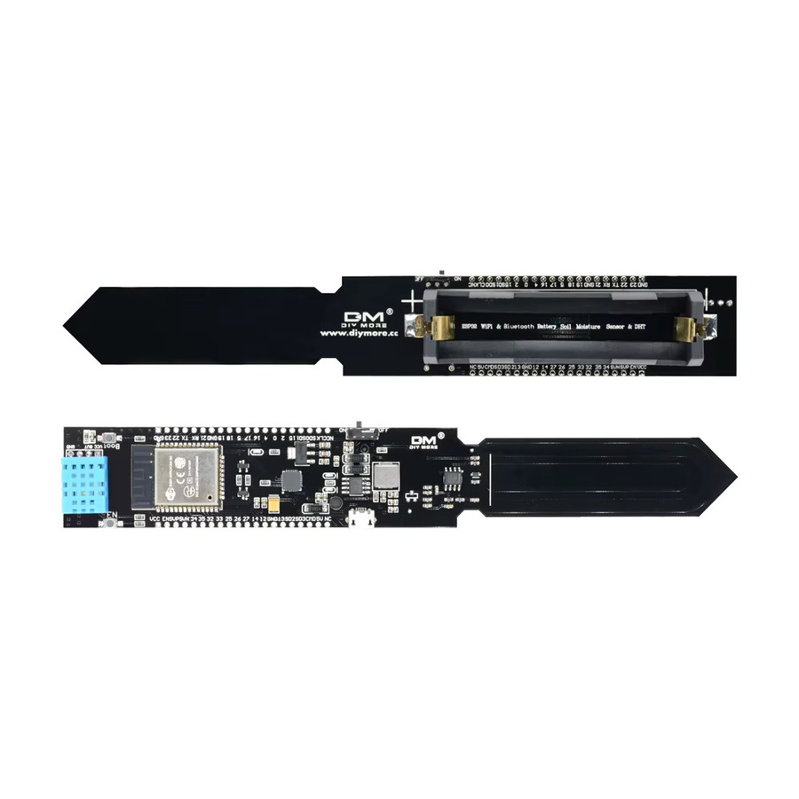 Gaqqee DHT11 Temperatur-, Luftfeuchtigkeits- und Bodenmodul für ESP32 Wi-Fi und Bluetooth in Schwarz mit 18650-Batteriehalter - Bild 3