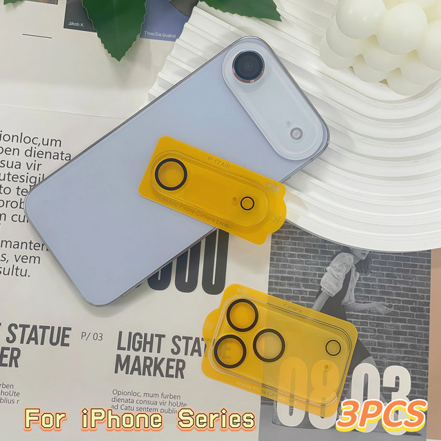 3er-Set Kamera-Schutzglas für Apple iPhone 17 Air 16e 16 15 14 13 12 11 Pro Max Plus Mini in Transparent mit 9H Härtegrad - Bild 1