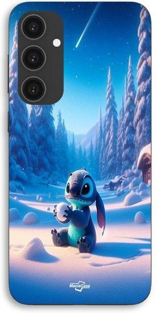 Samsung Galaxy S25 FE Hülle 3D Maniacase mit Stitch Sternen und Schnee in Schwarz und Multicolour - Bild 1