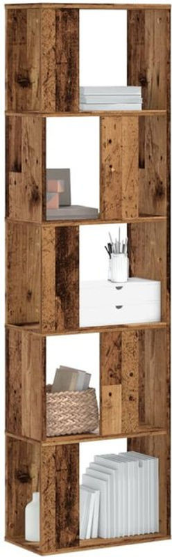 Vidaxl Bücherregal mit 5 Böden in Braun im Landhaus und Industrial Stil aus Holzwerkstoff, B/T/H: 45 x 23,5 x 162,5 cm - Bild 1