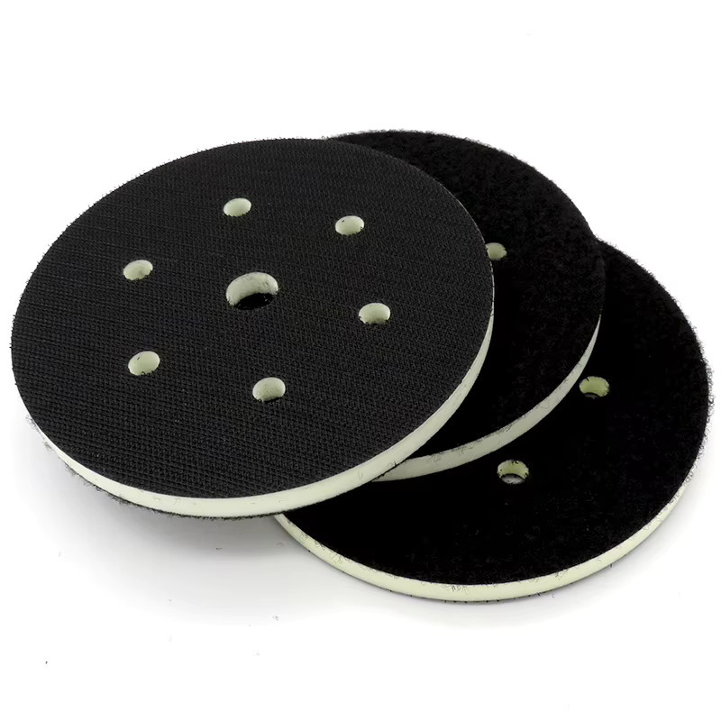 Vibratite 7-Loch-PU-Schaum-Schnittstellenpad für Klett-Schleifscheiben und Exzenterschleifer, Durchmesser: 150 mm, Schwarz - Bild 6