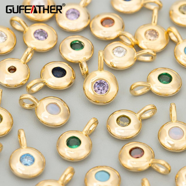 GUFEATHER Charm, 750 Gold, Kupfer, Zirkonia, Unisex - Bild 1