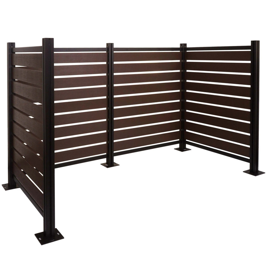 MCW Alu Mülltonnen-Zaun K57 Mülltonnenverkleidung in Holzoptik Braun B/T/H: 130 x 206 x 110 cm - Bild 2