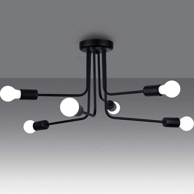 Kronleuchter Norah SLV Schwarz Modern Minimalistisch E27 6-flammig Durchmesser: 68 cm - Bild 2