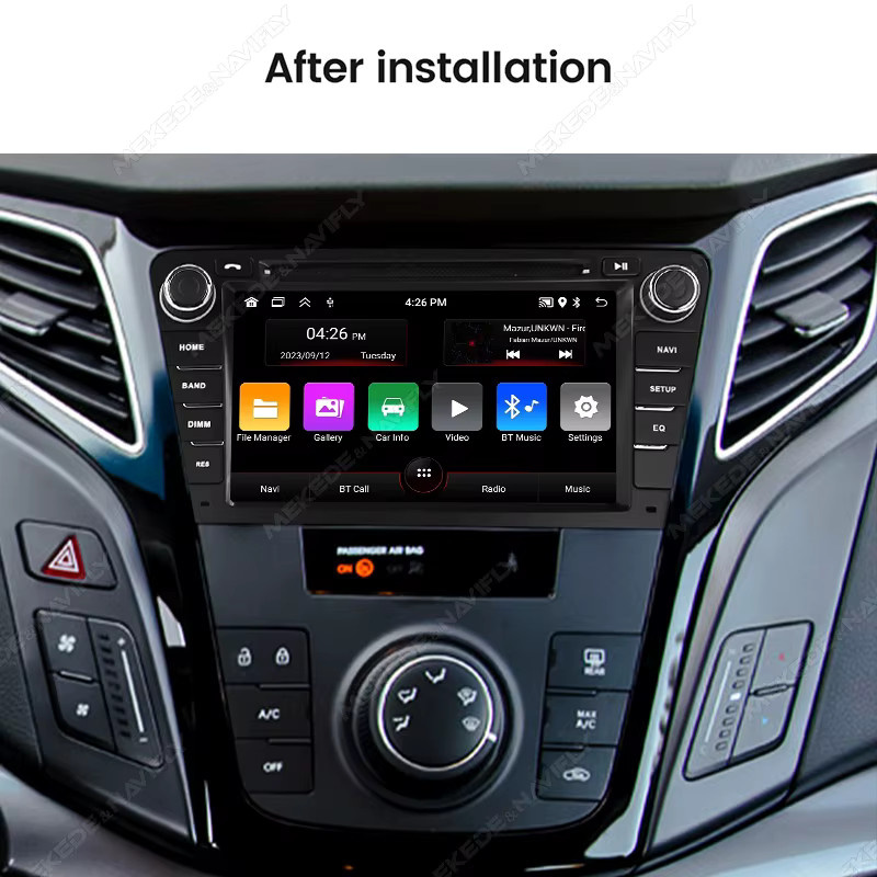 NaviFly Android 14 Autoradio mit 7 Zoll Display für Hyundai i40 2011-2016, 2GB RAM, 64GB Speicher, Schwarz, mit drahtlosem Carplay und intelligentem Multimedia-System - Bild 2