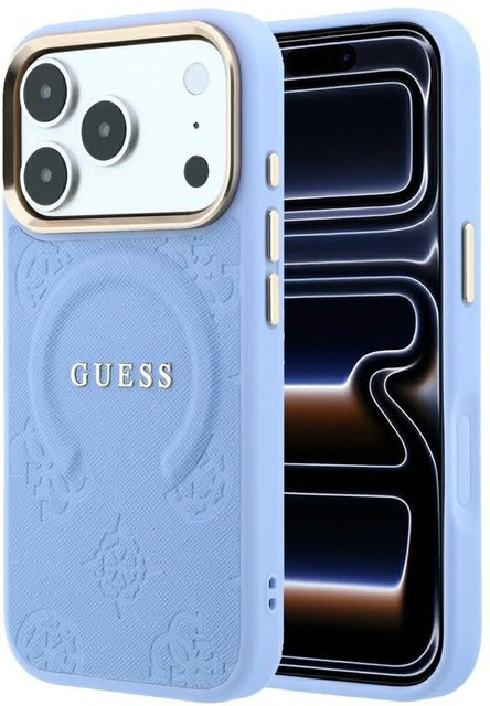 Guess MagSafe-Hülle Saffiano Peony Ring für Apple iPhone 18 Pro Max und iPhone 17 Pro Max in Blau - Bild 1