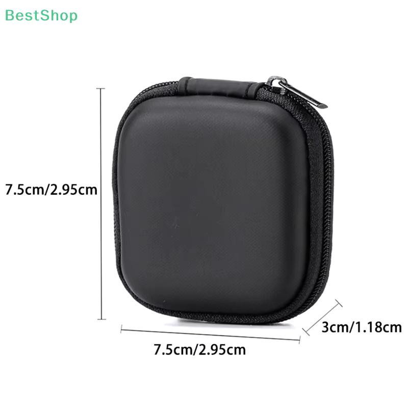 Tragbare Leder Kopfhörer Tasche mit Reißverschluss und USB-C Organizer für Reise und unterwegs in Blau - Bild 3
