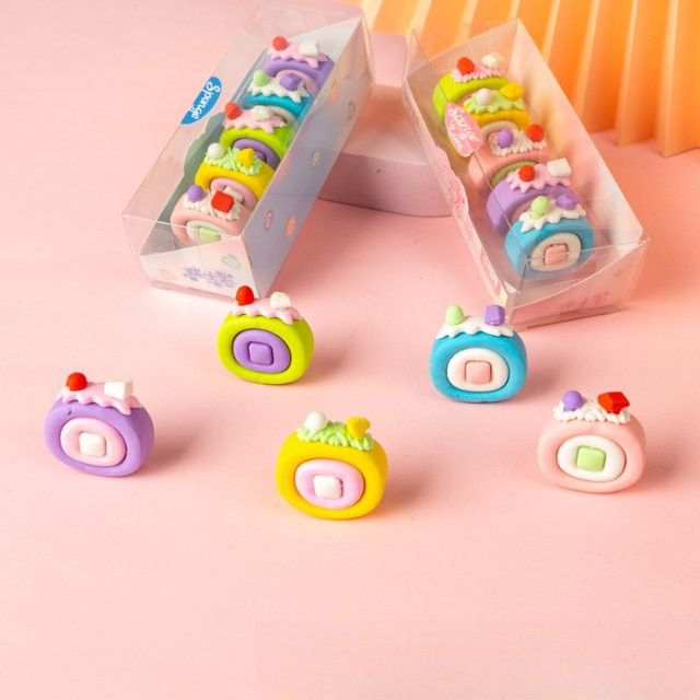 Gudong Kawaii Radiergummi im Cartoon-Design mit Kuchen-Motiv, Mehrfarbig - Bild 1