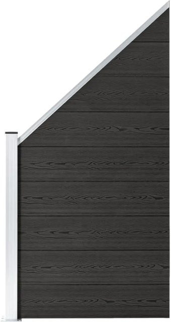 vidaXL Zaunelement aus WPC und Aluminium in Grau, B: 95 cm, H: 180 cm - Bild 1