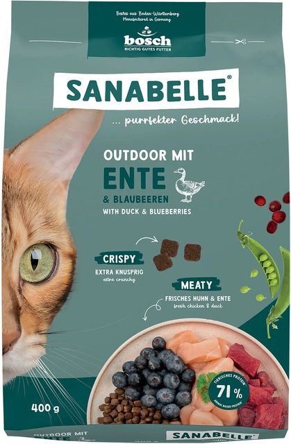 Sanabelle Katzen-Trockenfutter Outdoor Ente & Blaubeeren 400 g - Bild 1