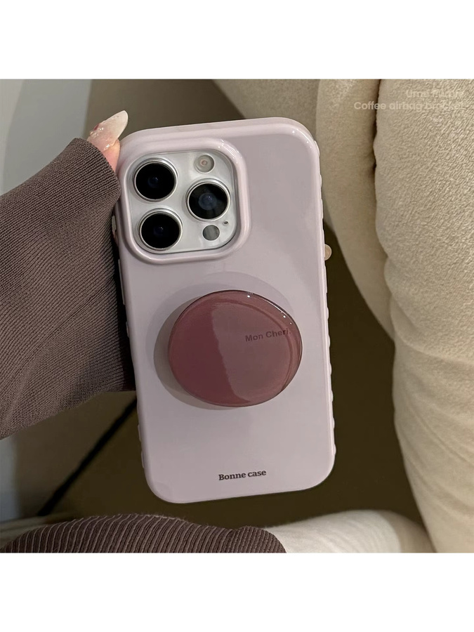 MUQGEW Stoßfeste Handyhülle im Koreanischen Stil mit Halterung für iPhone 17 16 15 14 13 12 Pro Max, Farbe: Pink - Bild 5
