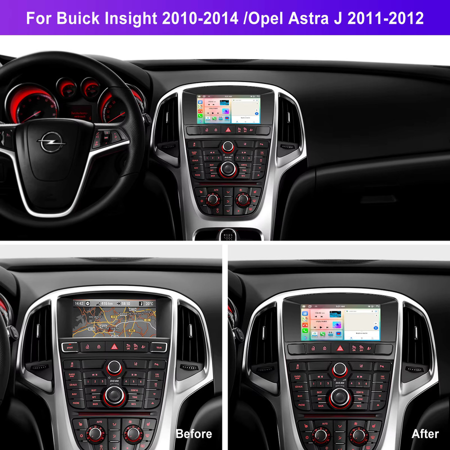 Podofo Multimedia Player für Buick Excelle 2010-2014 mit Android Auto, Apple CarPlay, WIFI und GPS in Schwarz - Bild 2