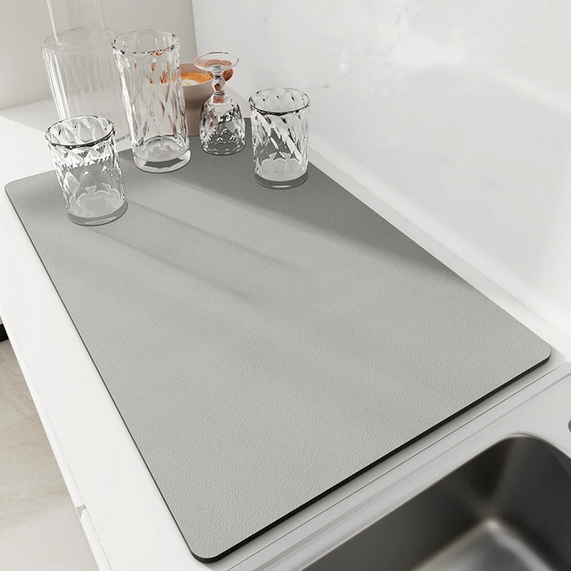 VIKAMA Küchenablaufmatte in Grau, wasserabsorbierend und schnell trocknend, B/T/H: 30 x 30 x 30 cm - Bild 1