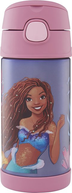 Thermos Kindertrinkflasche Funtainer mit Strohhalm Disney Arielle die Meerjungfrau in Pink, 0,35 l - Bild 1
