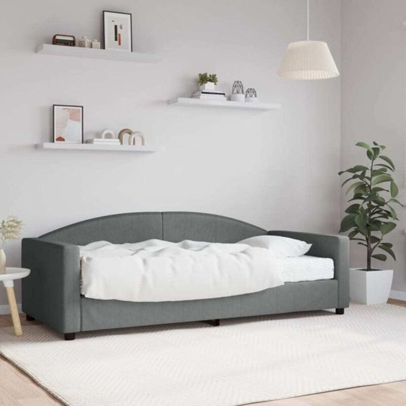 Vidaxl Polsterbett Tagesbett mit Matratze aus Stoff und Metall in Anthrazit Grau B/T/H: 90 x 190 cm - Bild 1