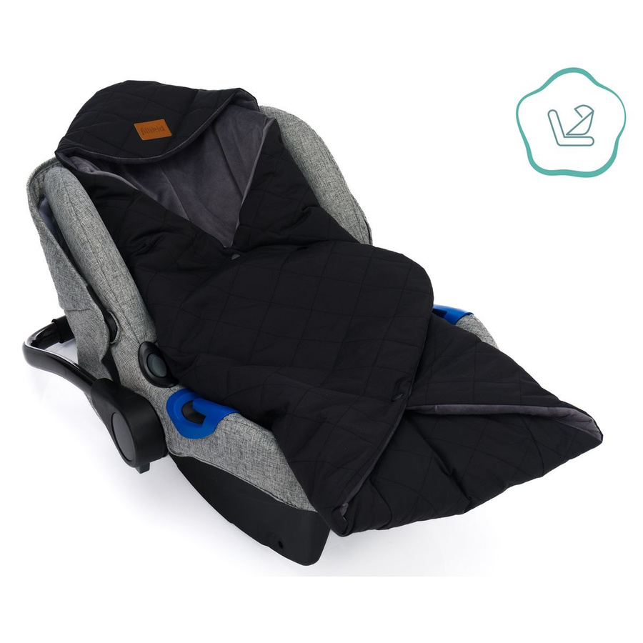 Fillikid Einschlagdecke Palü für Babyschalen und Babywannen, Schwarz - Bild 3