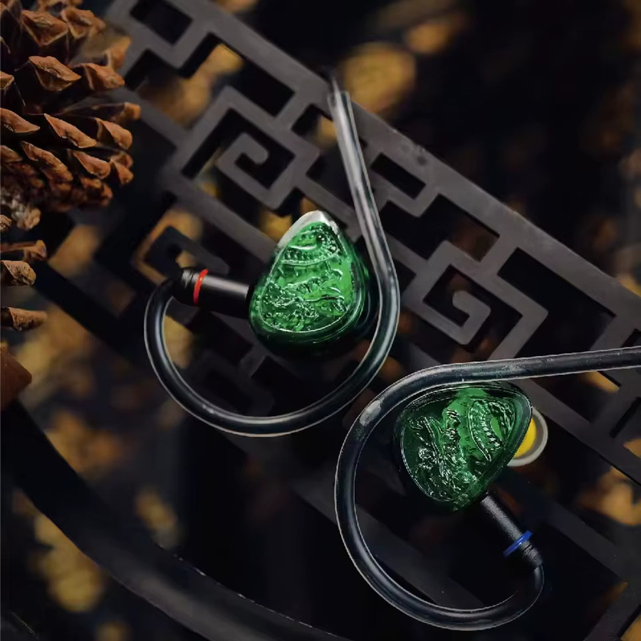 TANGZU WANER 2 Jade Dragon Edition In-Ear-Kopfhörer mit 10 mm PET Single Dynamic Driver in Grün inklusive Silikon-Aufbewahrungstasche und Sancai Wide Bore Tips - Bild 3
