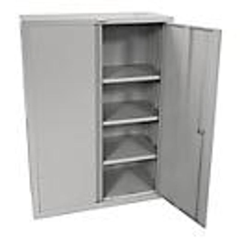 Stahlschrank Phoenix SCF1491GGK in Grau mit 3 Fachböden und Schlüsselschloss, B: 91,5 cm, T: 37,0 cm, H: 140,0 cm - Bild 2